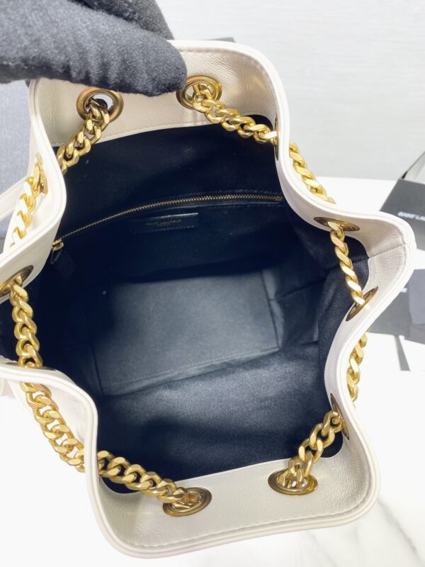 YSL Lambskin Backpack -  White 21195 - Image 3