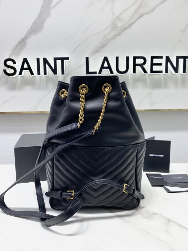 YSL Lambskin Backpack - Black 29429 - Image 3