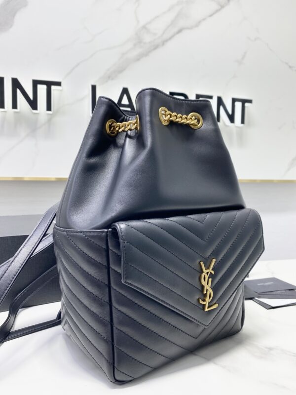 YSL Lambskin Backpack - Black 29429 - Image 2