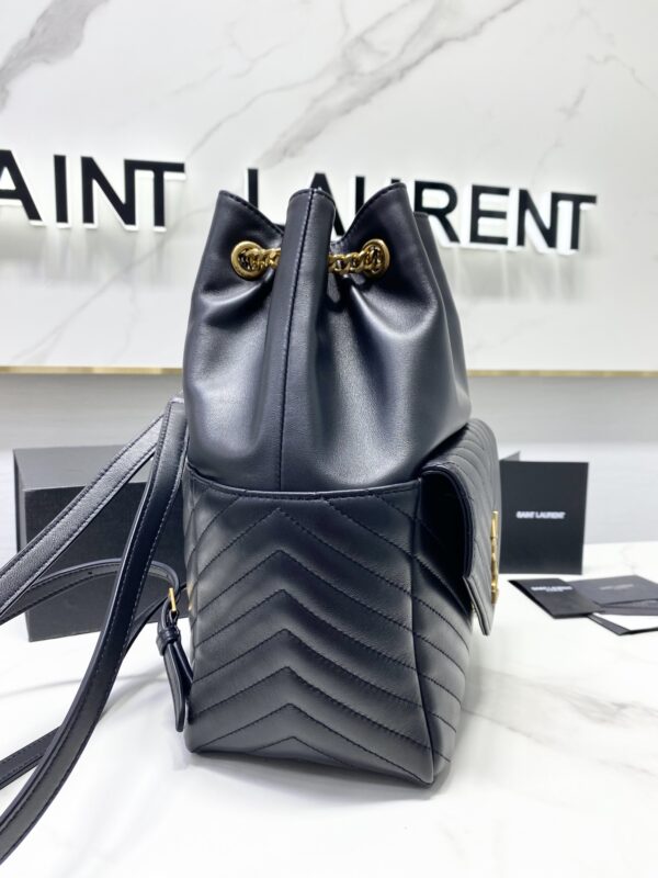 YSL Lambskin Backpack - Black 29429 - Image 5