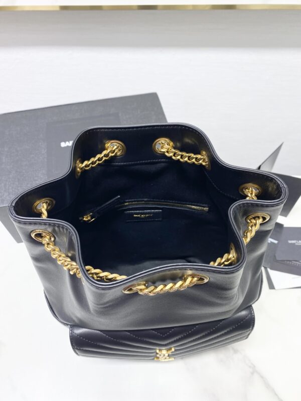 YSL Lambskin Backpack - Black 29429 - Image 4