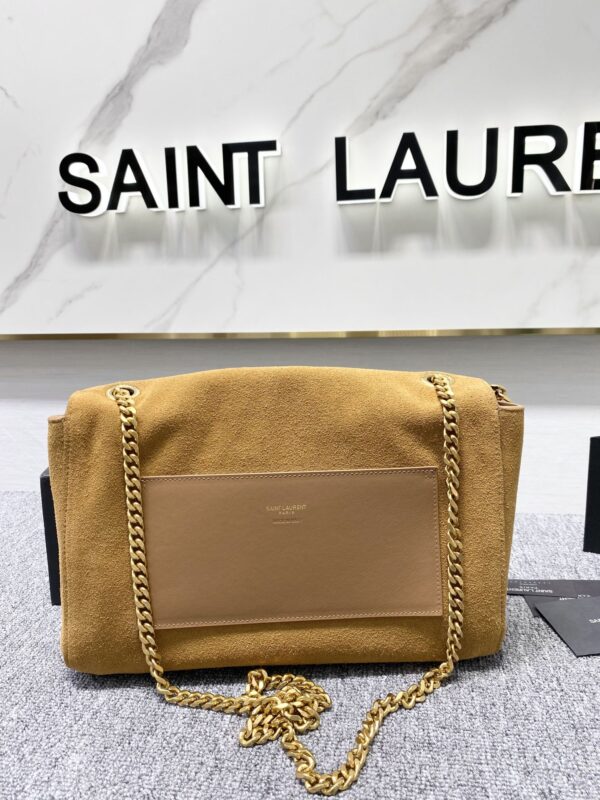 YSL Yves Saint Laurent Chain Handbag - Brown 11934 - Image 5
