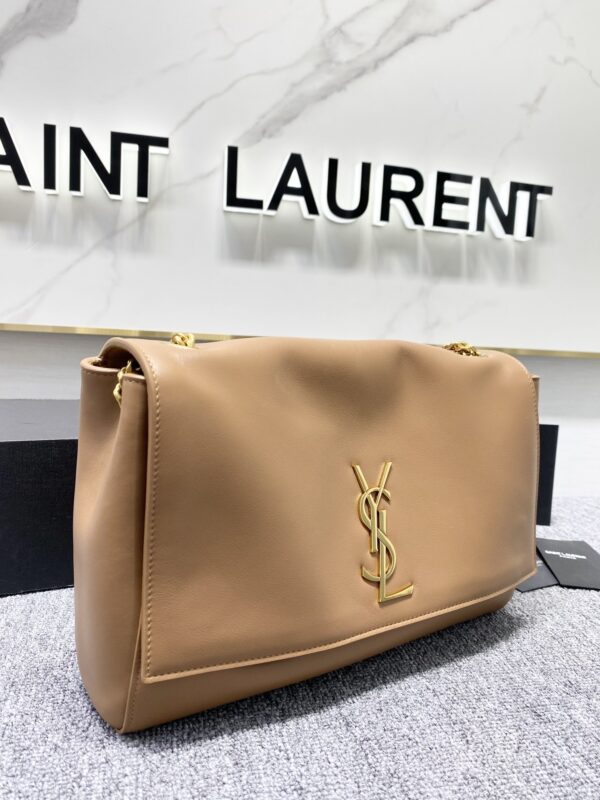 YSL Yves Saint Laurent Plain Chain Handbag - Brown 10102 - Image 4
