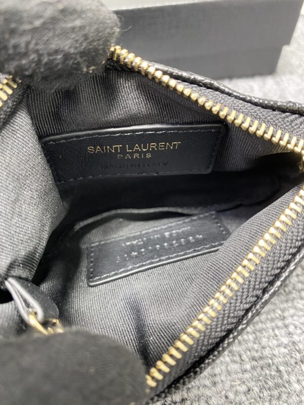 YSL Caviar Zipper Coin Purse - Black 18752 - Image 2