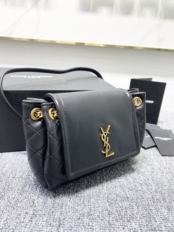 YSL Mini Nolita Imported Nappa Lambskin Bag - Black 42313 - Image 3