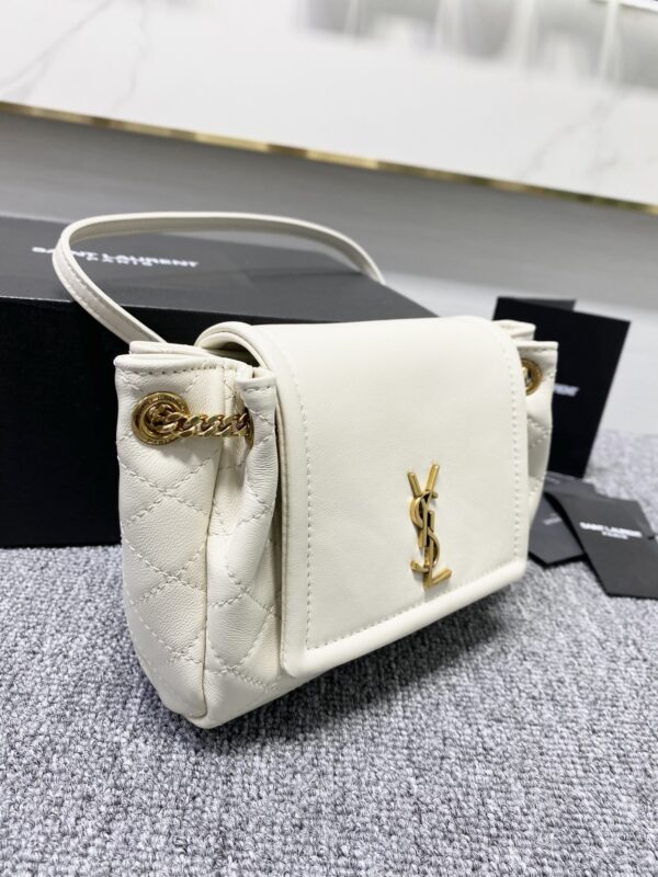 YSL Mini Nolita Imported Nappa Lambskin Bag - White 76088 - Image 4