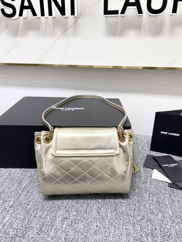 YSL Mini Nolita Imported Nappa Lambskin Bag - Silver 63302 - Image 5