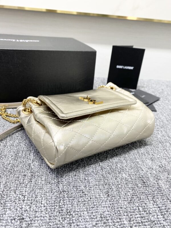 YSL Mini Nolita Imported Nappa Lambskin Bag - Silver 63302 - Image 4