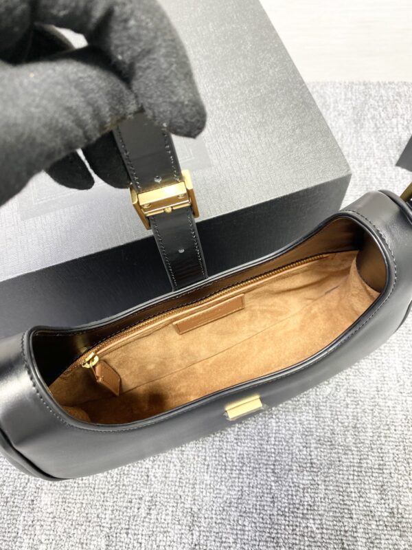 YSL Cowhide Texture Armpit Bag - Black 42418 - Image 2