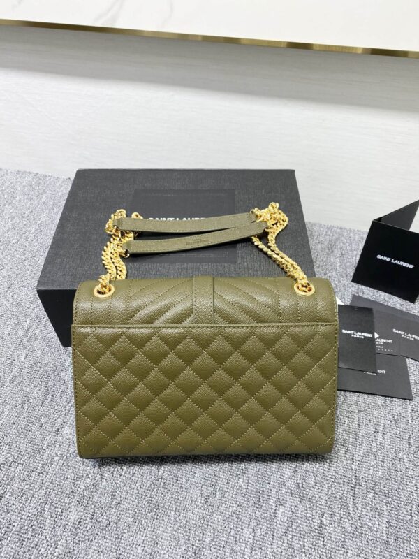 YSL Classic Grid Messenger Bag - Green 65516 - Image 5