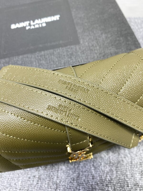 YSL Classic Grid Messenger Bag - Green 65516 - Image 3