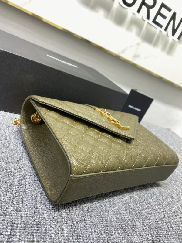 YSL Classic Grid Messenger Bag - Green 65516 - Image 4