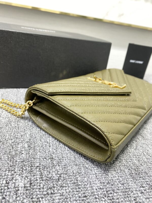 YSL Yves Saint Laurent Clutch Bag - Peanut Green 74850 - Image 5
