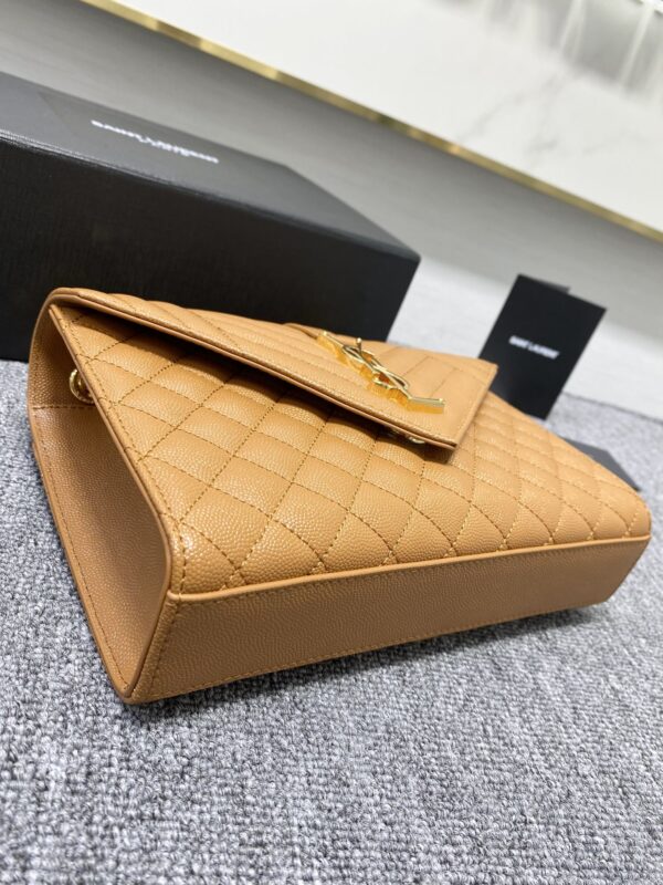 YSL Classic Grid Messenger Bag - Brown 86131 - Image 3