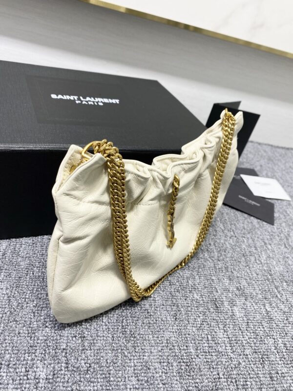 YSl New Cloud Armpit Bag - White 73596 - Image 4