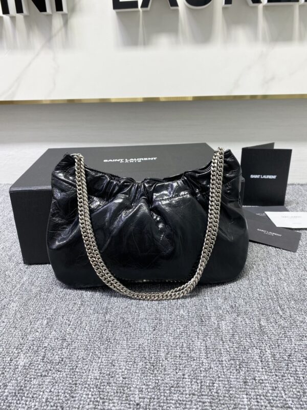 YSL New Cloud Armpit Bag - Black 79375 - Image 5