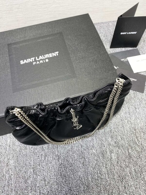 YSL New Cloud Armpit Bag - Black 79375 - Image 4