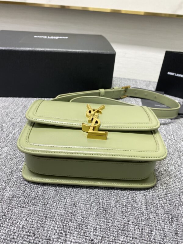 YSL Monogram Cross-body Shoulder Small Handbag - Light Green 14673 - Image 4