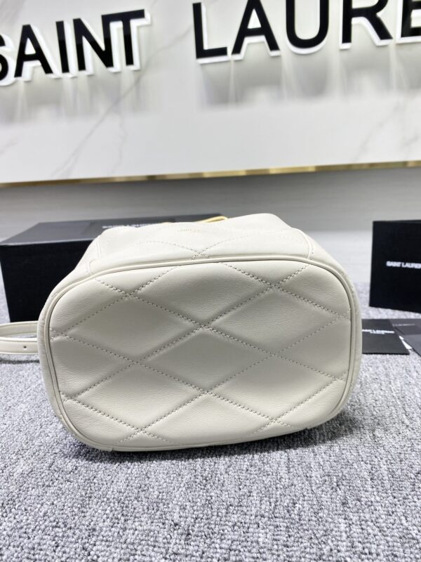 YSL LE MAILLON Buckle Bucket Bag - White 80863 - Image 3