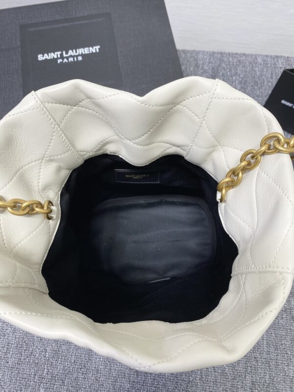 YSL LE MAILLON Buckle Bucket Bag - White 80863 - Image 2