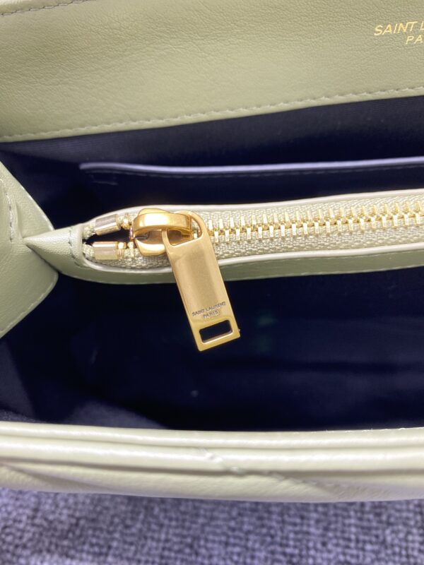 YSL LouLou Y-Shaped Satchel Medium Handbag - Light Green 71733 - Image 2