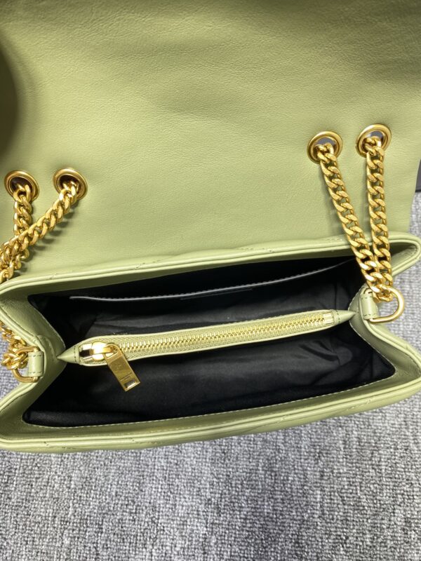 YSL LouLou Y-Shaped Satchel Medium Handbag - Light Green 71733 - Image 3