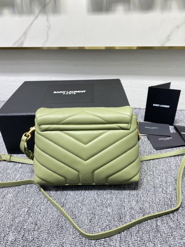 YSL LouLou Y-Shaped Satchel Small Handbag - Light Green 25503 - Image 5