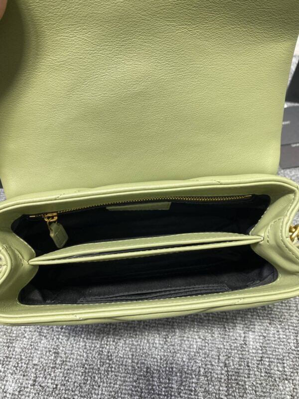 YSL LouLou Y-Shaped Satchel Small Handbag - Light Green 25503 - Image 3