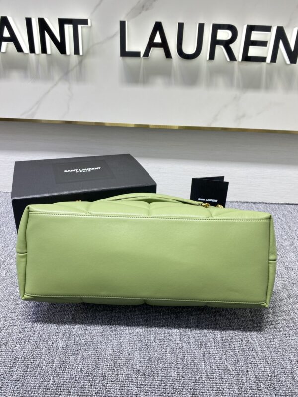 YSL Bi-Fold Back Shoulder Quilted Lambskin Large Bag - Avocado Green 43669 - Image 4