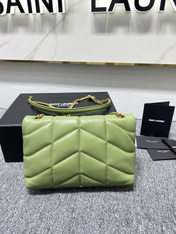 YSL Bi-Fold Back Shoulder Quilted Lambskin Medium Bag - Avocado Green 95756 - Image 2