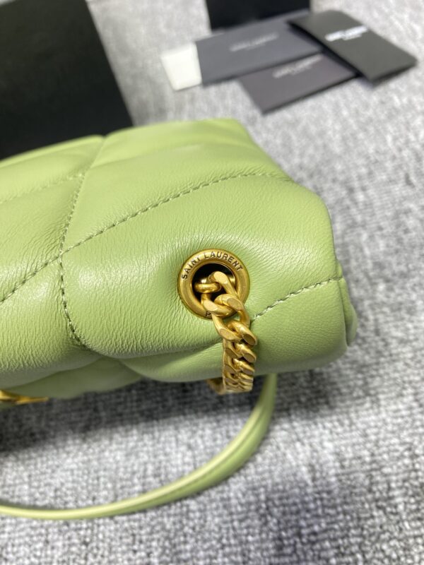 YSL Bi-Fold Back Shoulder Quilted Lambskin Medium Bag - Avocado Green 95756 - Image 5