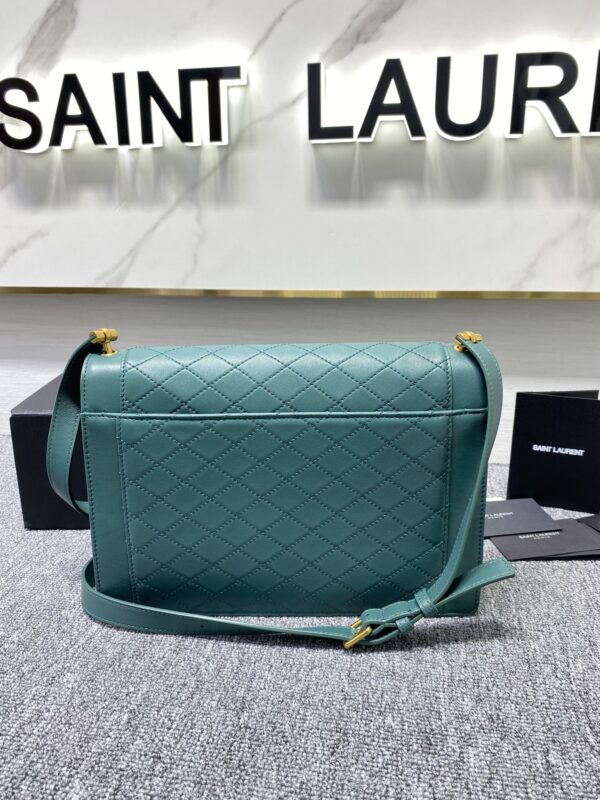YSL Saint Laurent's Crocodile Pattern Shoulder Bag - Sea Green 21401 - Image 5