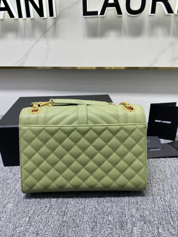 YSL Classic Grid Messenger Bag - Light Green 64269 - Image 5