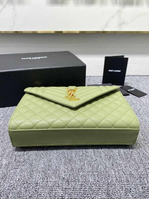 YSL Classic Grid Messenger Bag - Light Green 64269 - Image 4