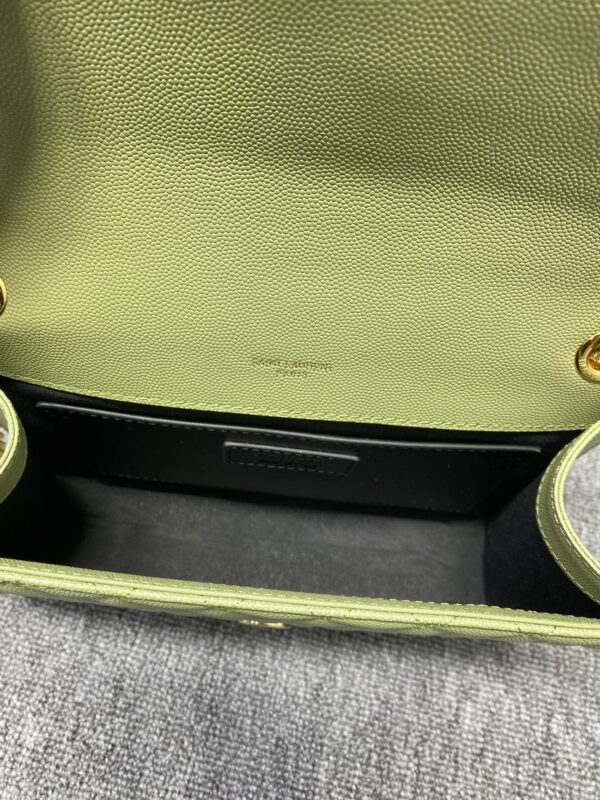 YSL Classic Grid Messenger Bag - Light Green 64269 - Image 2
