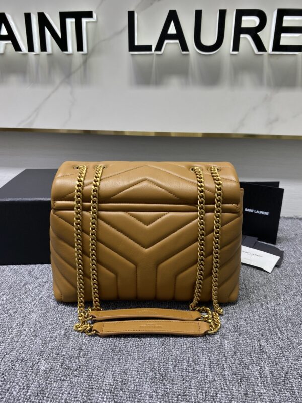 YSL LouLou Y-Shaped Satchel Medium Handbag - Orange 13906 - Image 4