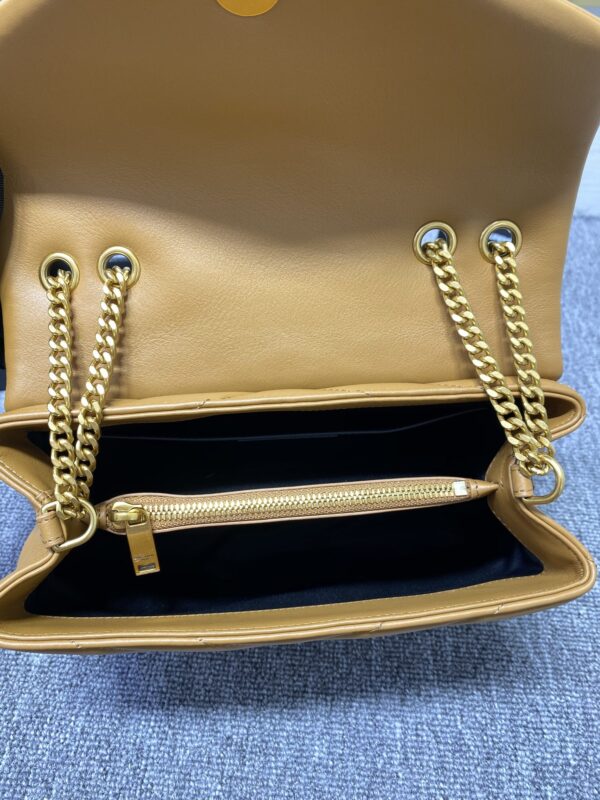 YSL LouLou Y-Shaped Satchel Medium Handbag - Orange 13906 - Image 2