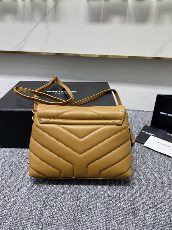 YSL LouLou Y-Shaped Satchel Small Handbag - Orange 89232 - Image 5
