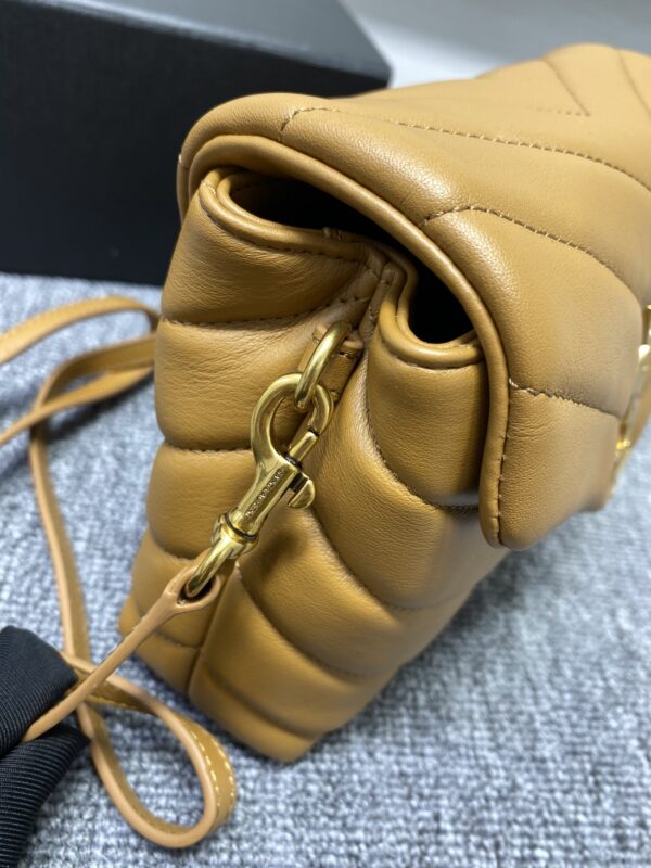 YSL LouLou Y-Shaped Satchel Small Handbag - Orange 89232 - Image 2
