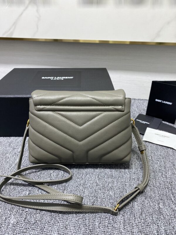 YSL LouLou Y-Shaped Satchel Small Handbag - Metal Gray 55597 - Image 5