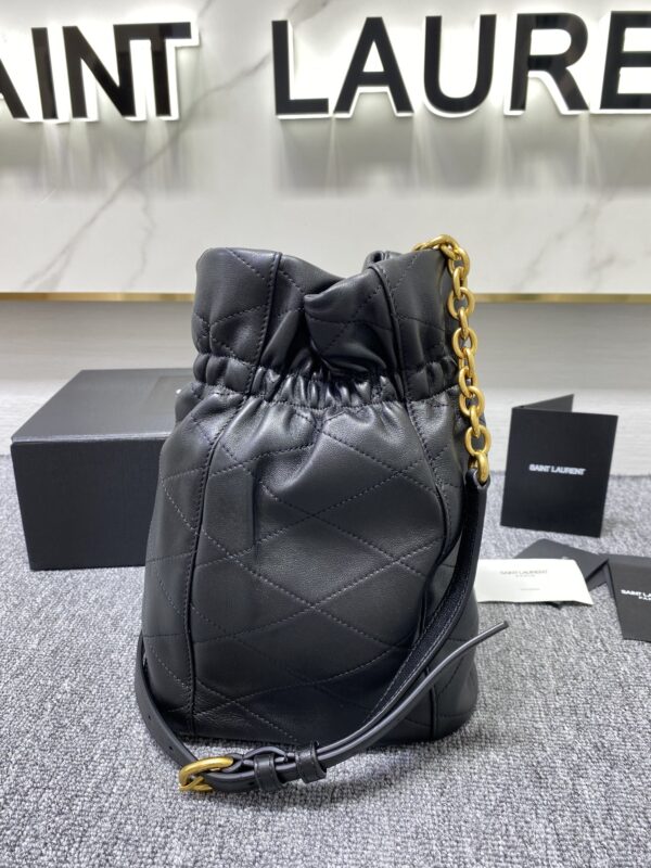 YSL LE MAILLON Buckle Bucket Bag - Black 98276 - Image 4