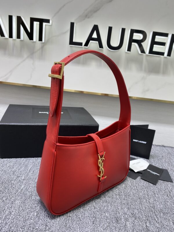 YSL's New Patent Leather Armpit Bag - Red 51423 - Image 3