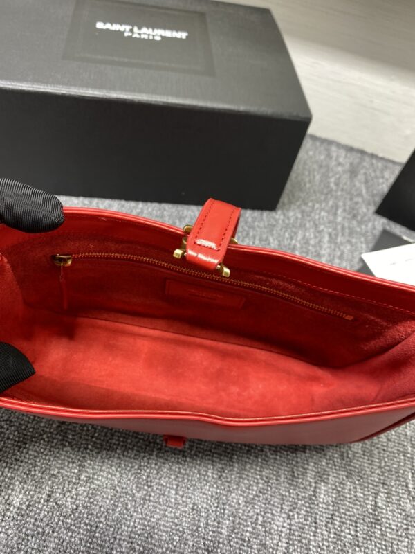 YSL's New Patent Leather Armpit Bag - Red 51423 - Image 4