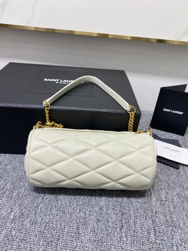 YSL Sade Armpit Cylindrical Bag - White 80318 - Image 5