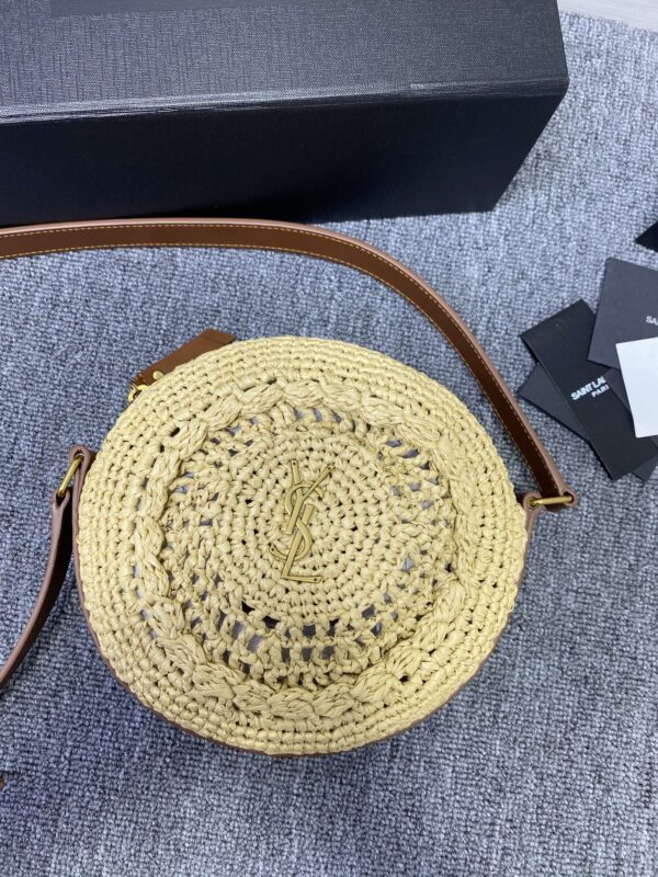 YSL Yves Saint Laurent Straw Crochet Bag 36911 - Image 5