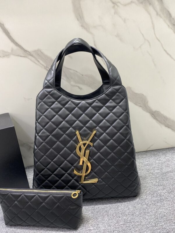 YSL Yves Saint Laurent's High-Grade NAPPA Handbag - Black 36140 - Image 2