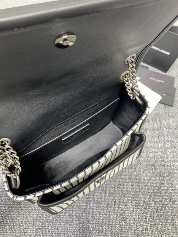 YSL Linen Stripes Large Handbag 93560 - Image 4