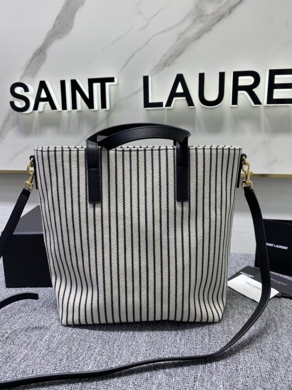 YSL Non-Capacity Stripes Tote Bag 27804 - Image 5