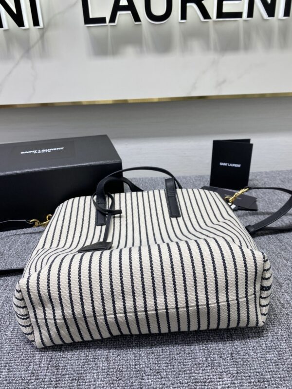 YSL Non-Capacity Stripes Tote Bag 27804 - Image 4