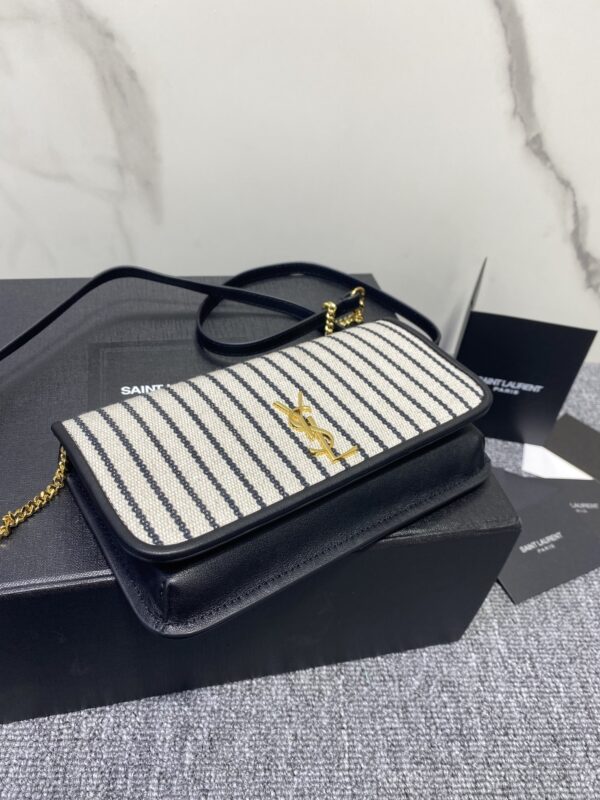 YSL Linen Stripe Cross-body Small Bag 23361 - Image 3